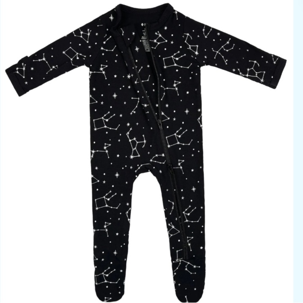 Kyte Zippered Footie in Midnight Constellation